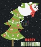 2291-christmas-polar-bear-on-the-christmas-tree-merry-christmas Christmas - Polar Bear on the Christmas Tree - Merry Christmas Dishwasher Sticker