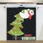2291-christmas-polar-bear-on-the-christmas-tree-merry-christmas-dishwasher-magnet Christmas - Polar Bear on the Christmas Tree - Merry Christmas Dishwasher Sticker