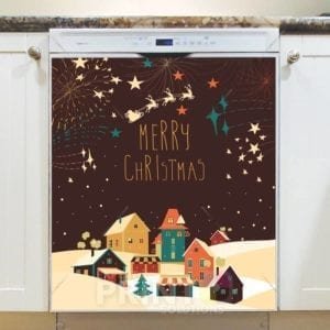 Christmas - Cozy Christmas Village - Merry Christmas Dishwasher Sticker
