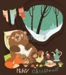 Christmas - Winter Bear Family #2 - Merry Christmas Dishwasher Sticker