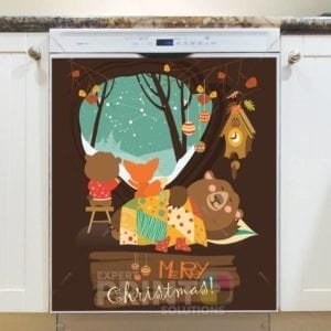 Christmas - Winter Bear Family - Merry Christmas Dishwasher Sticker