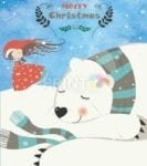 Christmas - Winter Angel and Polar Bear - Merry Christmas Dishwasher Sticker