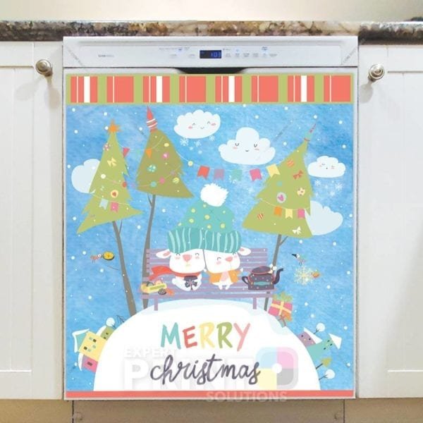 Christmas - Little Winter Pigs - Merry Christmas Dishwasher Sticker