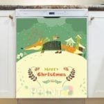 Christmas - Winter Town and Fox - Merry Christmas Dishwasher Sticker