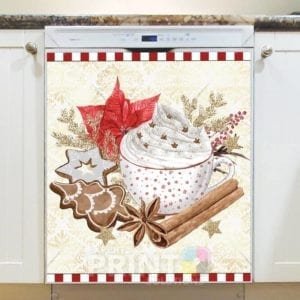 Christmas - Hot Chocolate with Cinnamon Design #5 Dishwasher Sticker