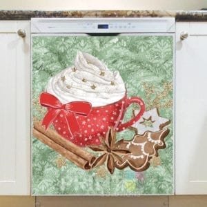 Christmas - Hot Chocolate with Cinnamon Design #3 Dishwasher Sticker