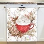 Christmas - Hot Chocolate with Cinnamon Design #2 Dishwasher Sticker
