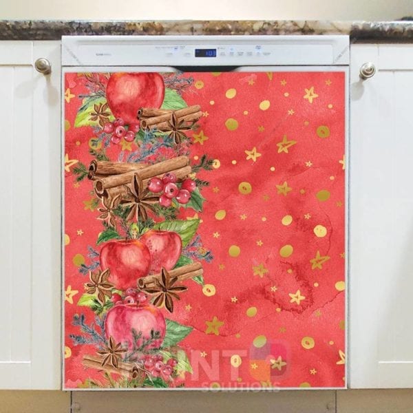 Christmas - Apple Cinnamon Design #2 Dishwasher Sticker