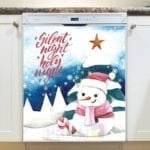 Christmas - Silent Night Holy Night Snowman Dishwasher Sticker