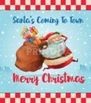 Christmas - Cute Running Santa Claus - Santa's Coming to Town Merry Christmas Dishwasher Sticker