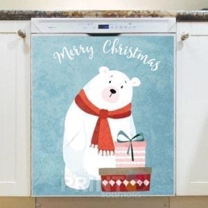Christmas - Polar Bear with Gifts - Merry Christmas Dishwasher Sticker