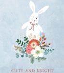 Christmas - Snowbunny with Flowers - Cute and Bright Dishwasher Sticker