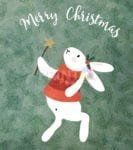 Christmas - Cute Snow Bunny #2 - Merry Christmas Dishwasher Sticker