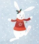 Christmas - Cute Snow Bunny Dishwasher Sticker