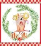 Christmas - Cute Piggies' Christmas #5 - Hoho Dishwasher Sticker