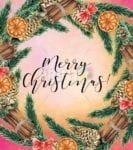 Christmas - Orange and Cinnamon Wreath - Merry Christmas Dishwasher Sticker