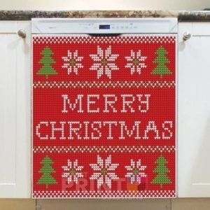 Christmas - Look Like Knitting - Merry Christmas Dishwasher Sticker