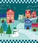 Christmas - Adorable Winter Village Dishwasher Sticker