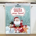 Christmas - Santa Stops Here! Dishwasher Sticker