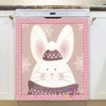 Christmas - Sweet White Bunny Dishwasher Sticker