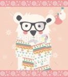 Christmas - Hipster Polar Bear Dishwasher Sticker