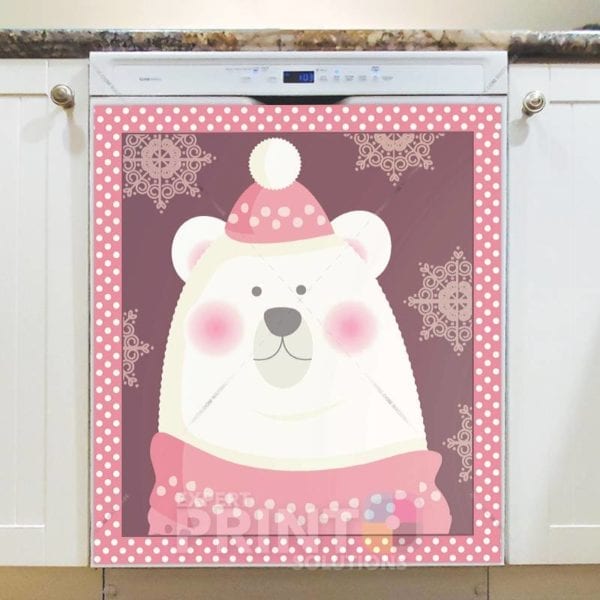 Christmas - Sweet Polar Bear Dishwasher Sticker