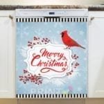 Christmas - Beautiful Cardinal - Merry Christmas Dishwasher Sticker