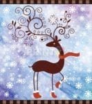 Christmas - Pretty Reindeer Dishwasher Sticker