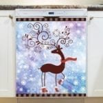 Christmas - Pretty Reindeer Dishwasher Sticker