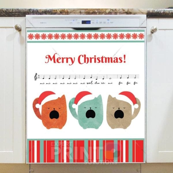 2406-christmas-cute-kitten-carol-merry-christmas-dishwasher-magnet Christmas - Cute Kitten Carol - Merry Christmas Dishwasher Sticker