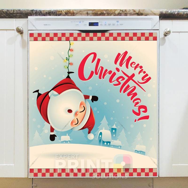 Christmas - Cute Fat Santa #2 - Merry Christmas Dishwasher Sticker