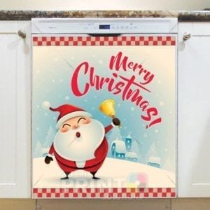 Christmas - Cute Fat Santa - Merry Christmas Dishwasher Sticker