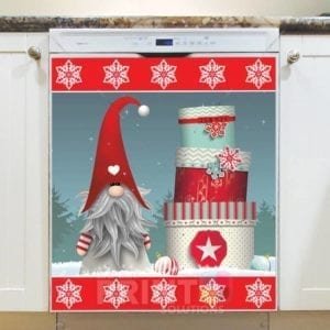Christmas - Cute Gnome with Gifts Dishwasher Sticker