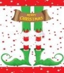Christmas - Elf Legs - Merry Christmas Dishwasher Sticker