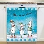 Christmas - Cute Dancing Snowmen Dishwasher Sticker