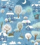 2429-christmas-blue-winter-village Christmas - Blue Winter Village Dishwasher Sticker