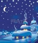 Christmas - Little Snowy Village Dishwasher Sticker