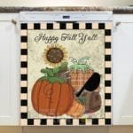 Happy Fall Y'all Prim Crow Dishwasher Sticker