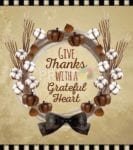 Beautiful Autumn Wreath #6 - Give Thanks With a Grateful Heart Dishwasher Sticker