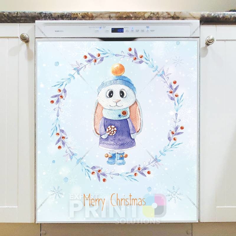 Christmas Bunnies #3 - Merry Christmas Dishwasher Sticker