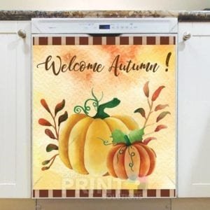 Welcome Autumn Pretty Pumpkins Dishwasher Sticker
