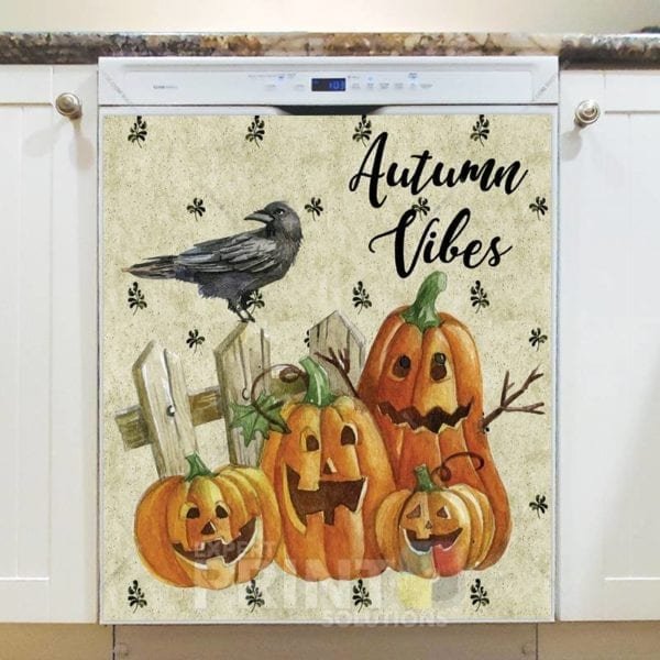 Pumpkins and Crow - Autumn Vibes Dishwasher Sticker
