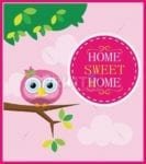Home Sweet Home Cute Owl Dishwasher Sticker
