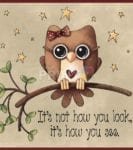 Cute Wise Owl - It's not how you look it's how you see Dishwasher Sticker