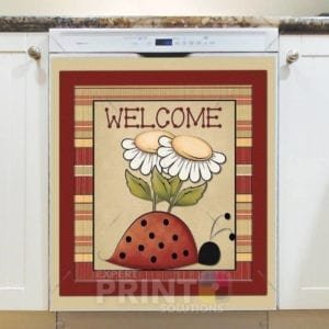 Welcome with Ladybug #3 Dishwasher Sticker