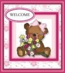 Cute Teddy Bear Girl Welcome Dishwasher Sticker