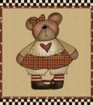 Prim Teddy Bear Girl Dishwasher Sticker