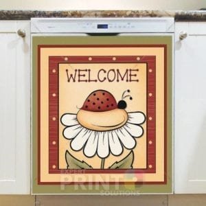 Welcome with Ladybug Dishwasher Sticker