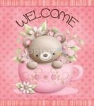 Cute Teacup Teddy Bear - Welcome Dishwasher Sticker