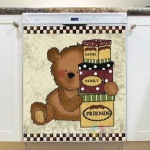 Prim Teddy Bear #2 - Faith Family Friends Dishwasher Sticker